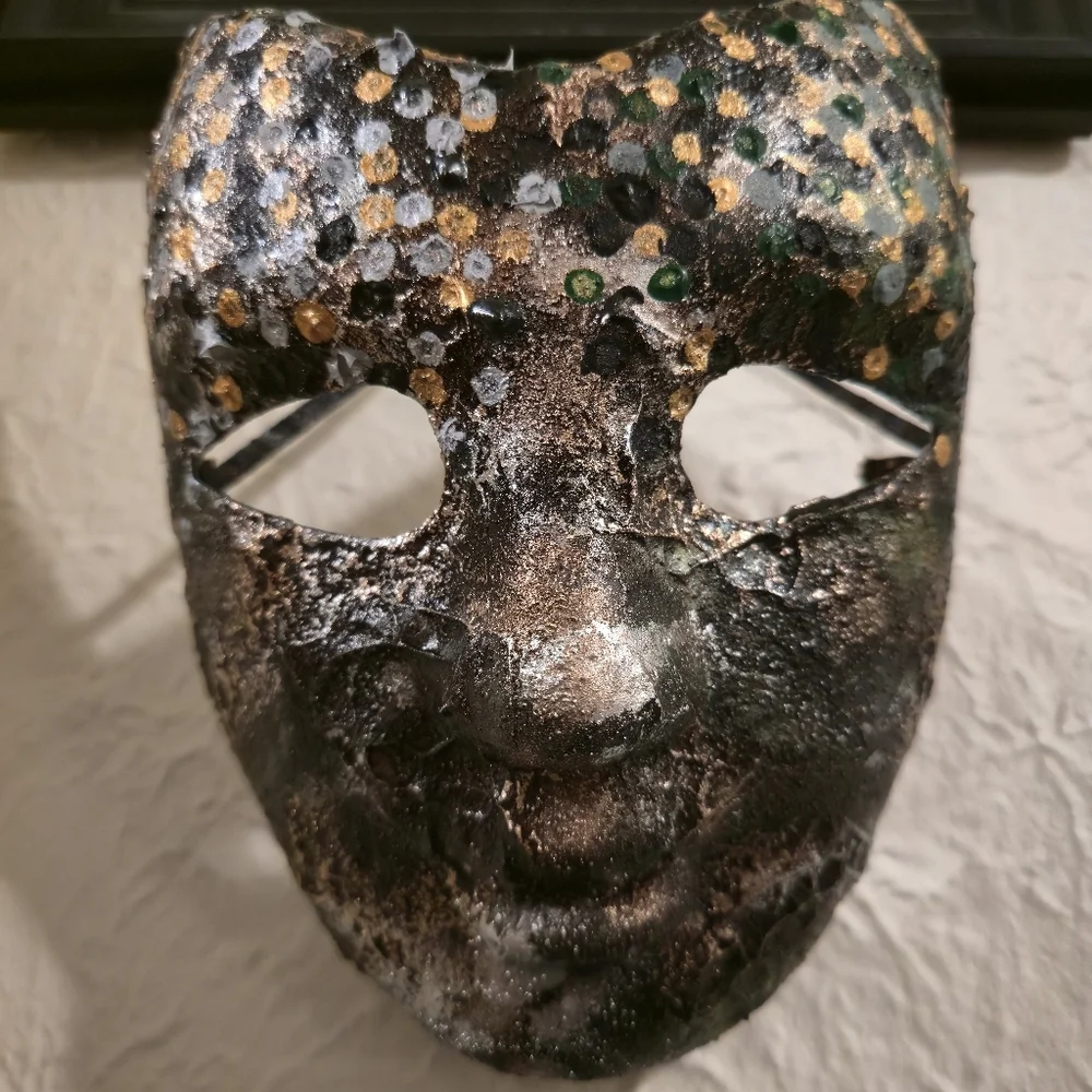 HANDCRAFTED Upcycled Cos-play Full Face Mask Unisex HANDPAINTED Wall Art Decor